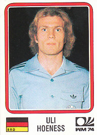 Uli Hoeness WC 1974 Germany samolepka Panini World Cup Story #68